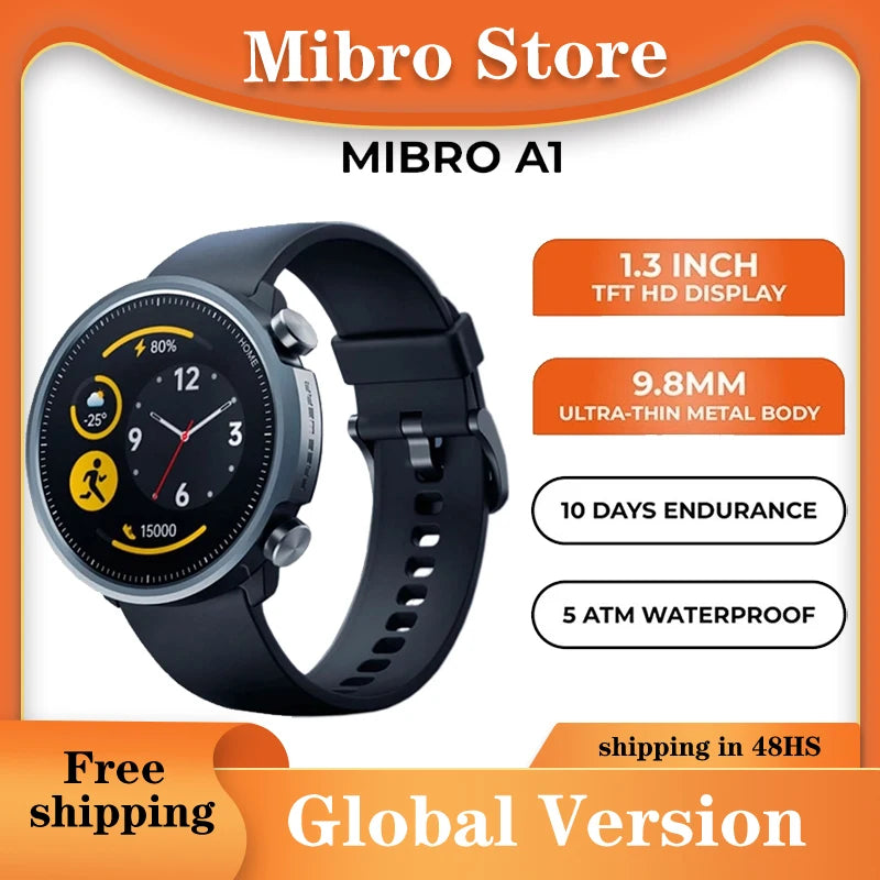 Smartwatch deportivo Mibro A1 – Bluetooth, resistente al agua y monitor de actividad