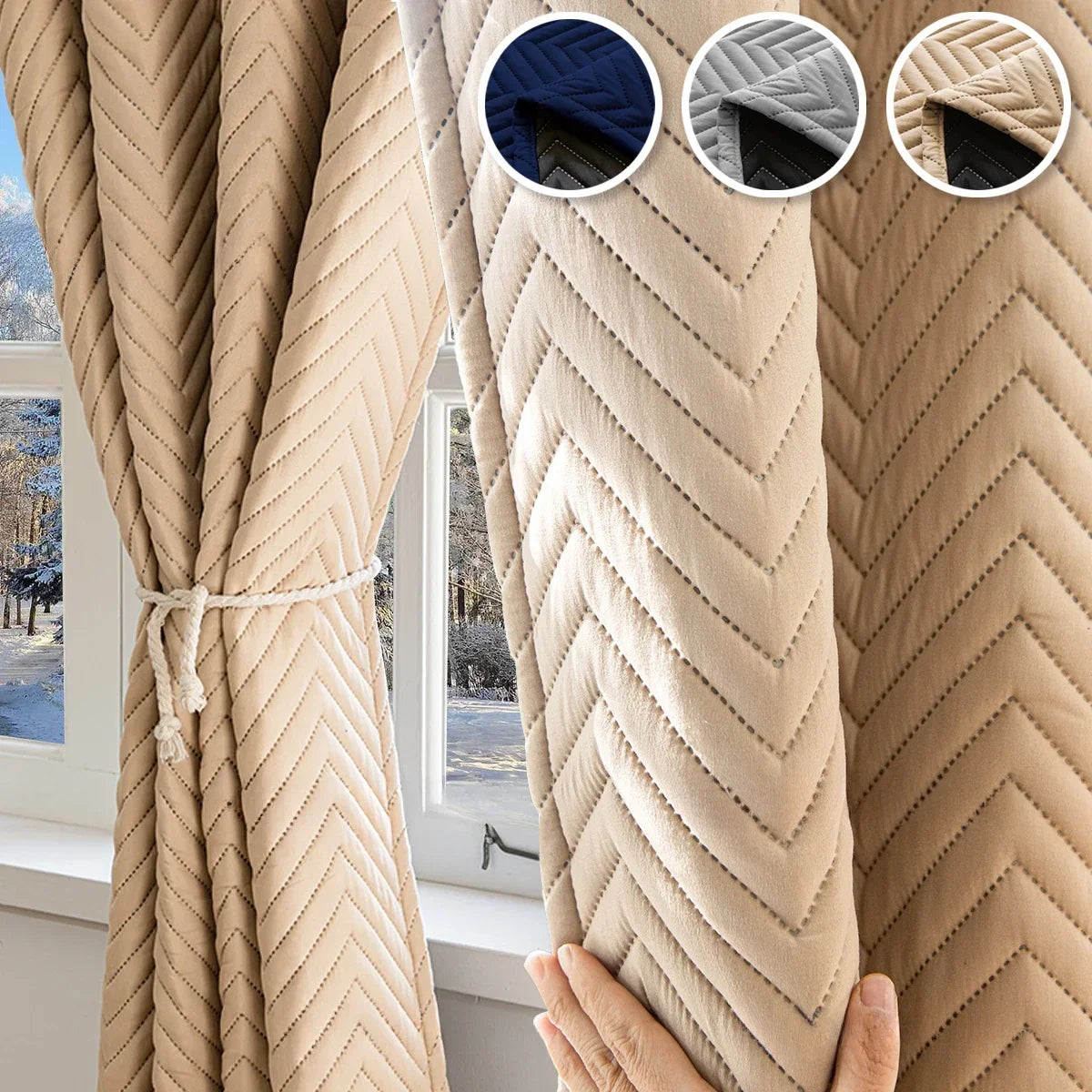 Cortina blackout para living – cortaviento y cálida para invierno