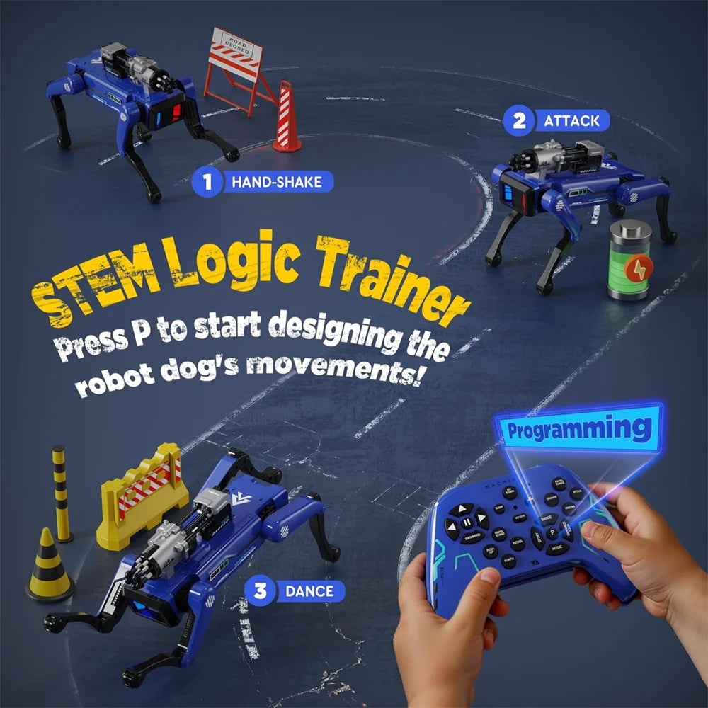 Perro Robot Acrobático con IA - Control por Voz y APP - Programable e Interactivo - Simulación Inteligente