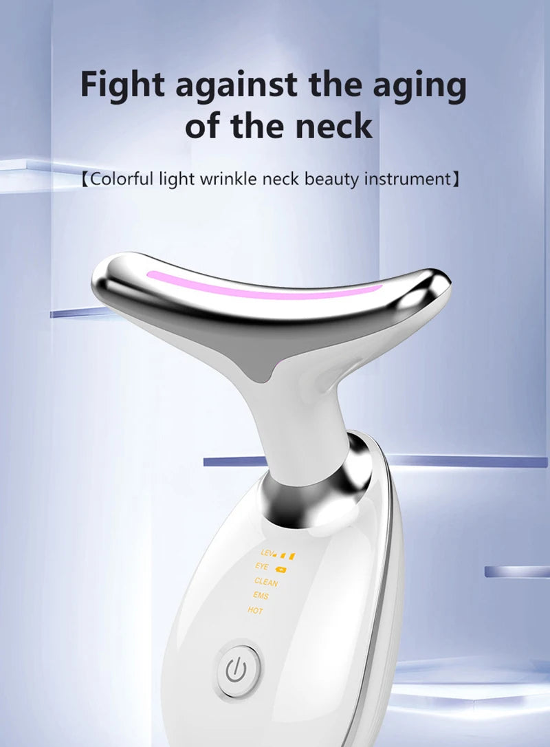 Dispositivo de belleza facial – masajeador para lifting y cuidado del cuello con 7 colores