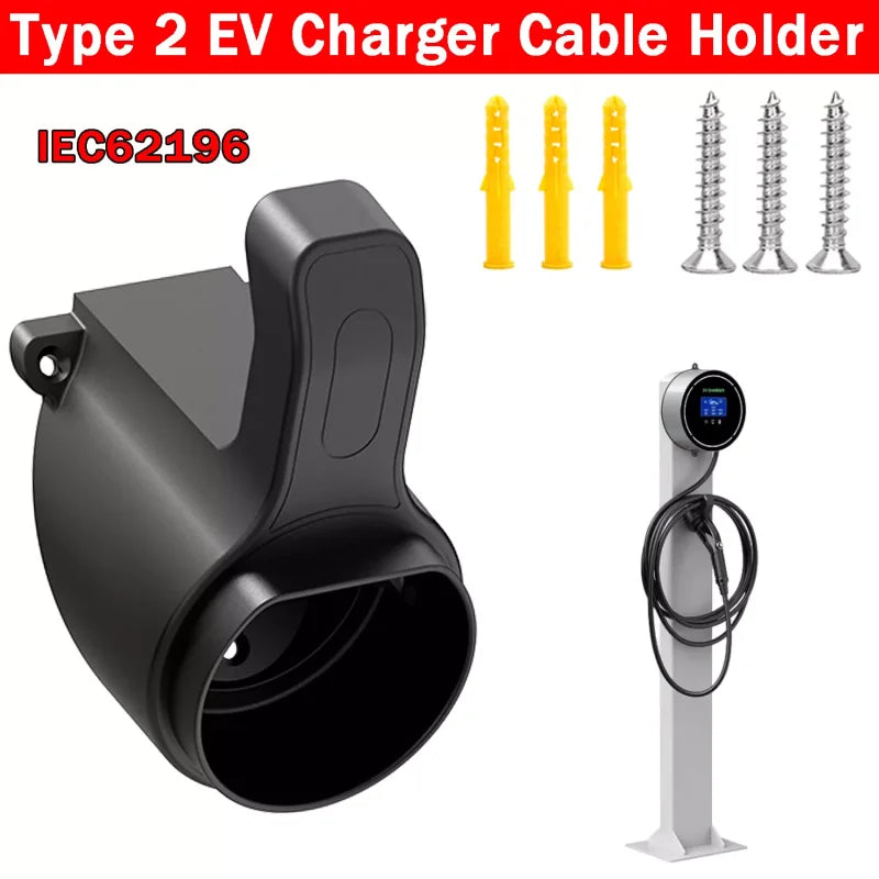 Soporte para enchufe cargador EV Tipo 2 – organizador y montaje para wallbox