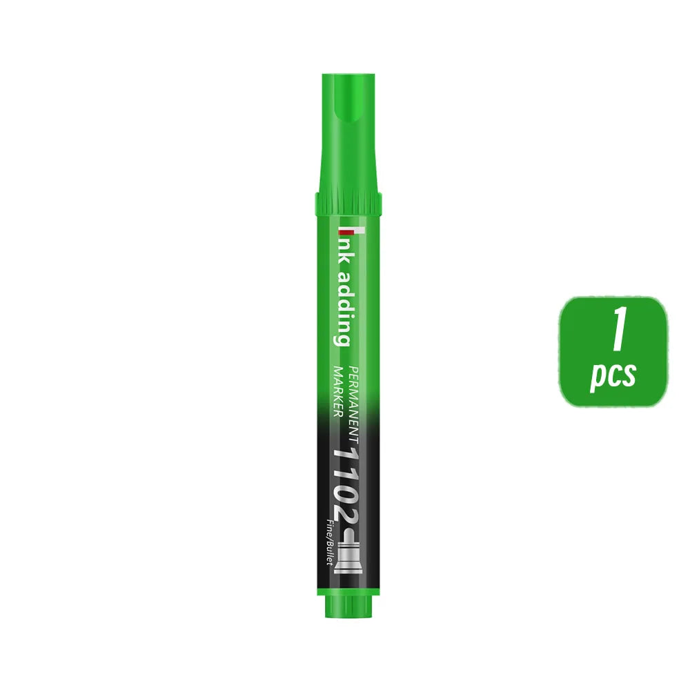 Set marcador permanente 2mm – tinta roja, azul y negra, punta fina y rápido secado