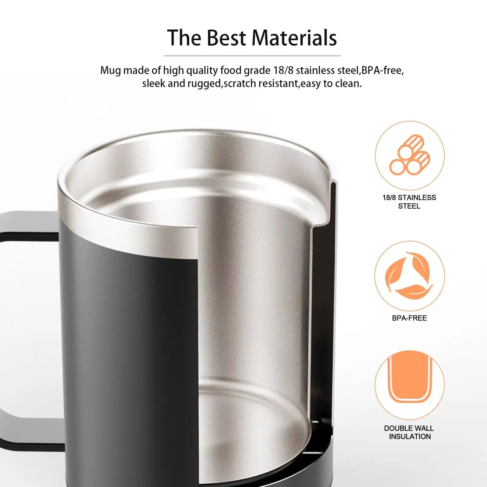 Taza Autocalentable 12oz - USB Eléctrica - Calentamiento 55-65°C - Taza de Viaje Inteligente - Doble Capa - Grado Alimenticio - Calentador de Taza
