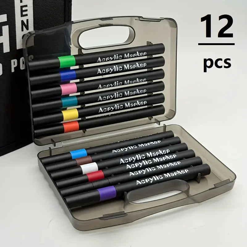 Marcadores acrílicos con punta de pincel suave – colores vibrantes y sin sangrado