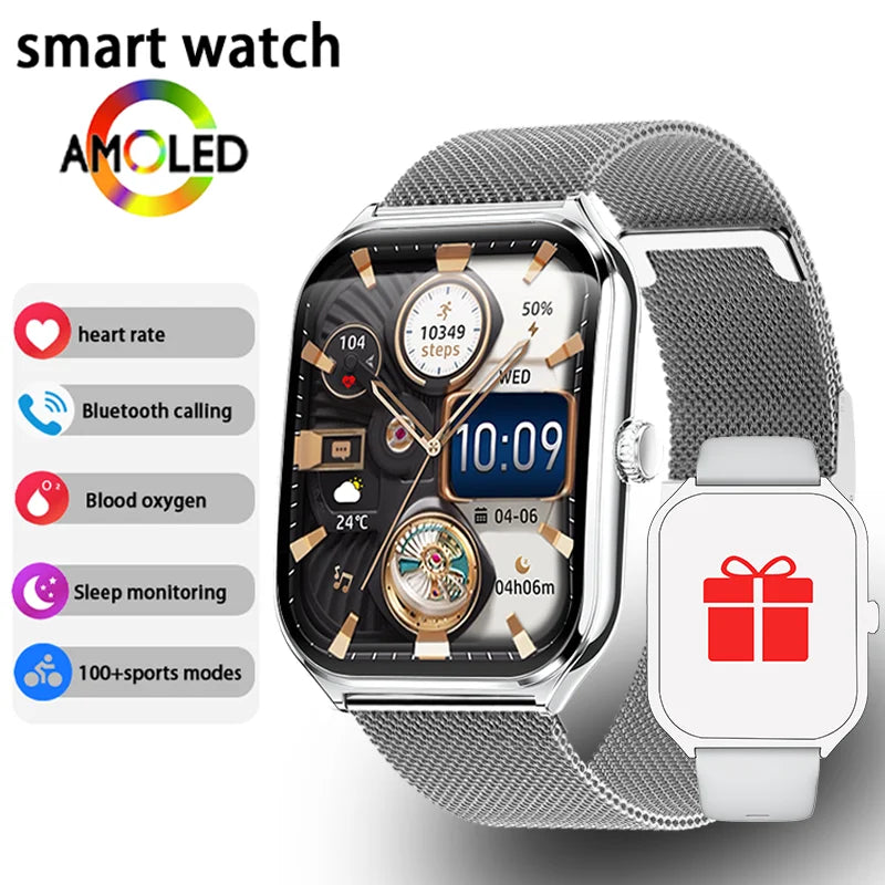 Smartwatch ultra delgado – pantalla AMOLED 1.96" HD para hombre y mujer, compatible Huawei