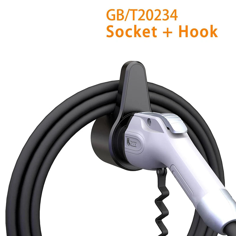 Soporte para enchufe de cargador EV – compatible Tipo 1, Tipo 2 y GBT