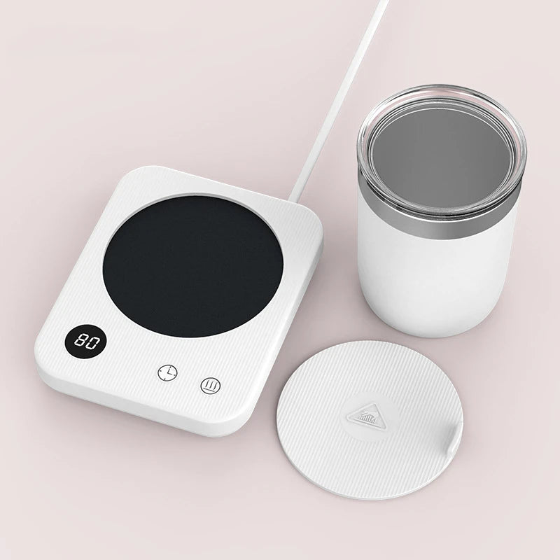 Calentador de Tazas NUEVO - Posavasos Calentador - Temperatura Constante - Placa Caliente Eléctrica - Set para Leche, Té, Agua - Hogar y Oficina - Regalo Perfecto