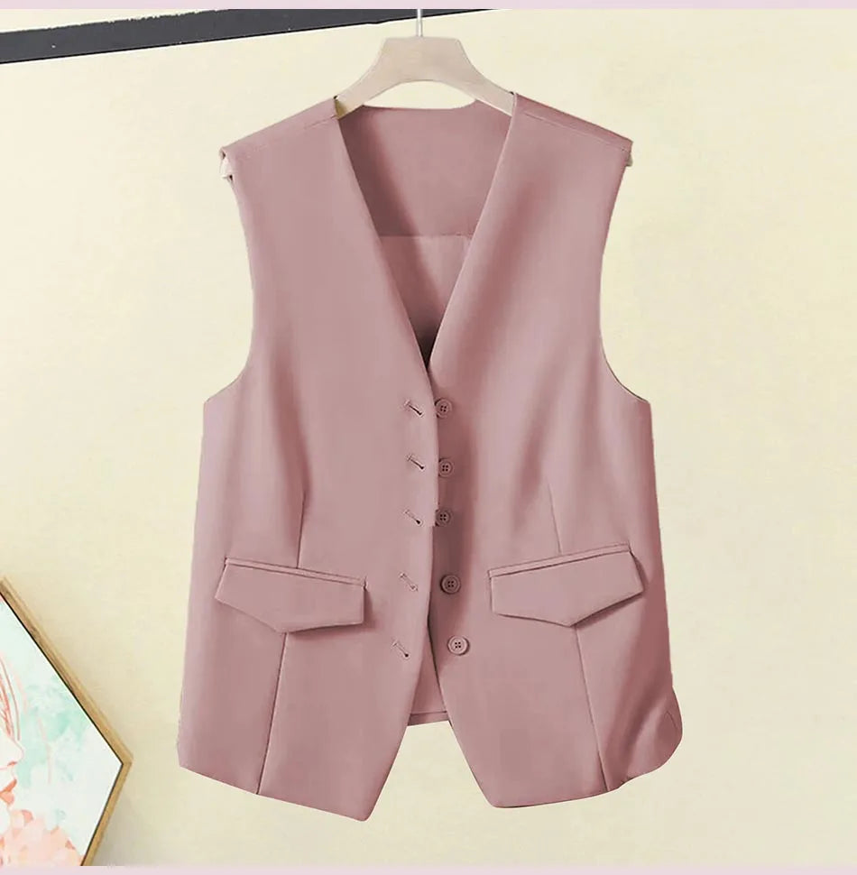 Chaleco elegante mujer – business con escote en V y diseño sin mangas