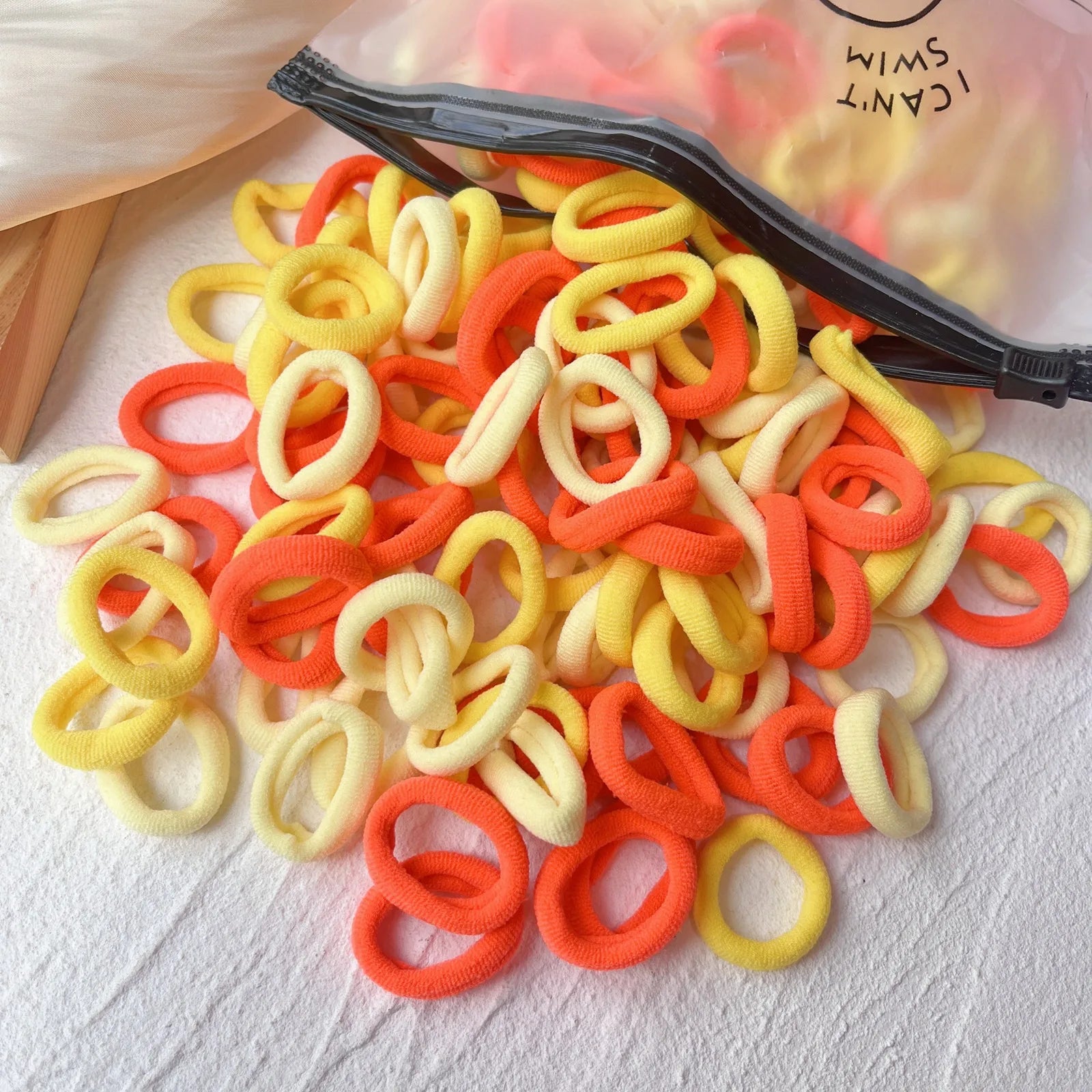 Set de 20/50 ligas elásticas para cabello – scrunchies y bandas de colores para niñas