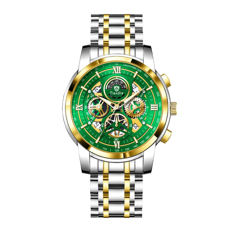 Reloj de lujo verde TINABIN – elegante, resistente al agua y para negocios