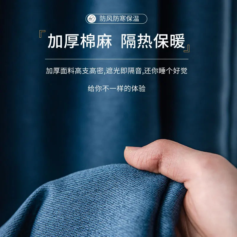 Cortinas blackout insonorizadas – azul sólido, aislantes y personalizadas para living y dormitorio