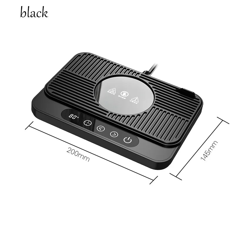 Calentador de Tazas 50W - Placa Caliente Eléctrica - 9 Niveles de Temperatura - Posavasos Calentador - Para Lonchera, Leche, Café - Hogar y Oficina