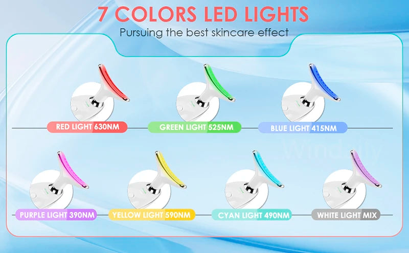 Dispositivo de belleza facial – masajeador para lifting y cuidado del cuello con 7 colores