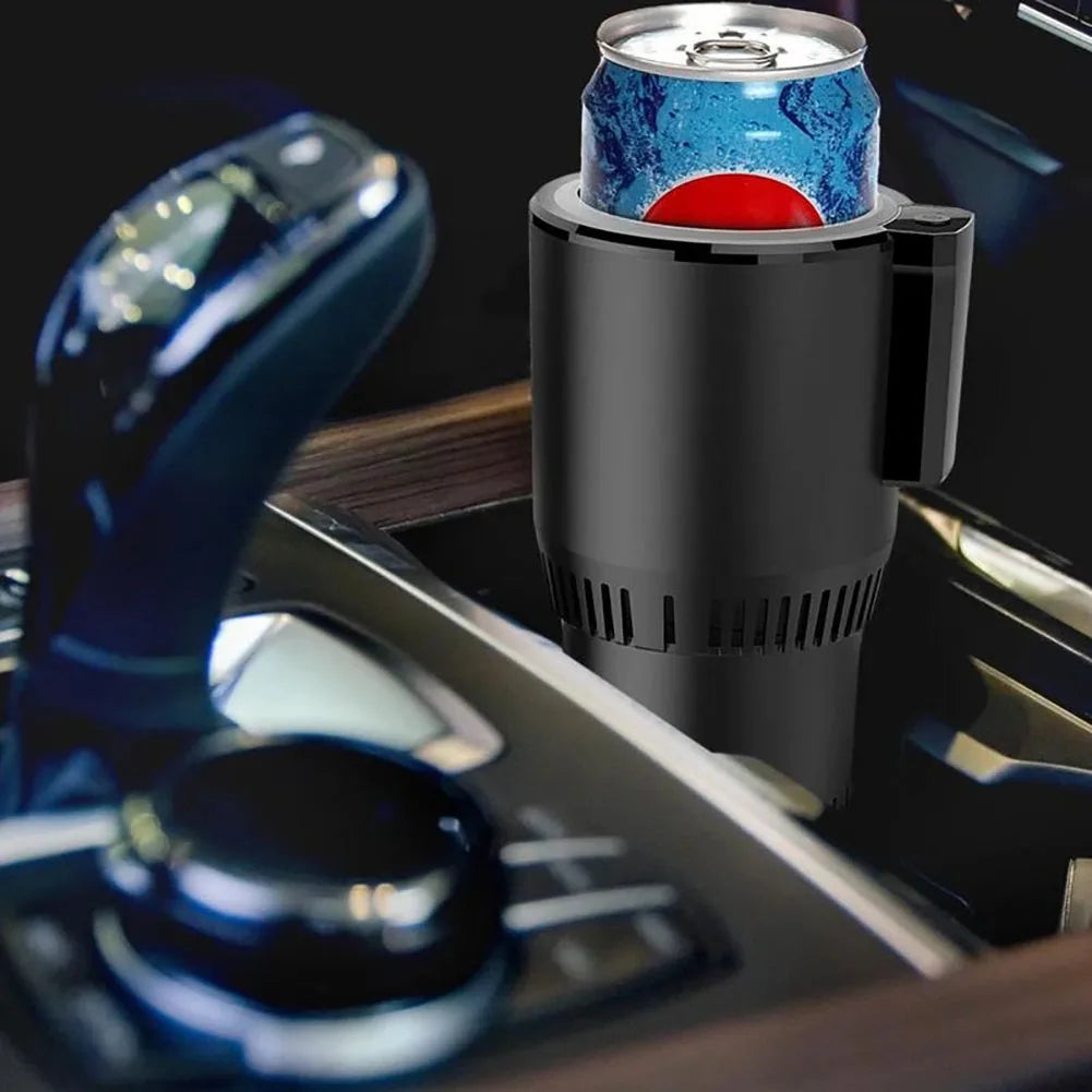Enfriador de Bebidas para Auto DC 12V con Adaptador para Casa, Portavasos Refrigerador Eléctrico para Coche y Oficina