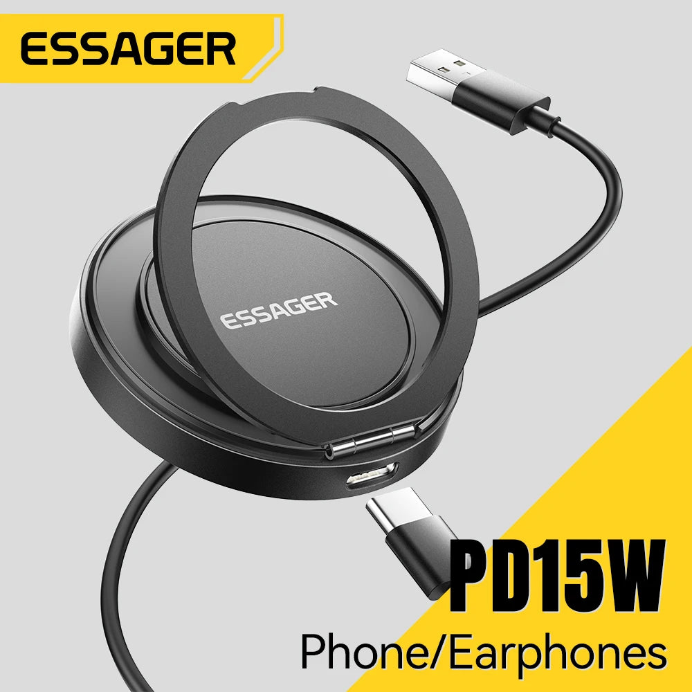 Cargador inalámbrico magnético Essager – 15W rápido con soporte para iPhone y AirPods