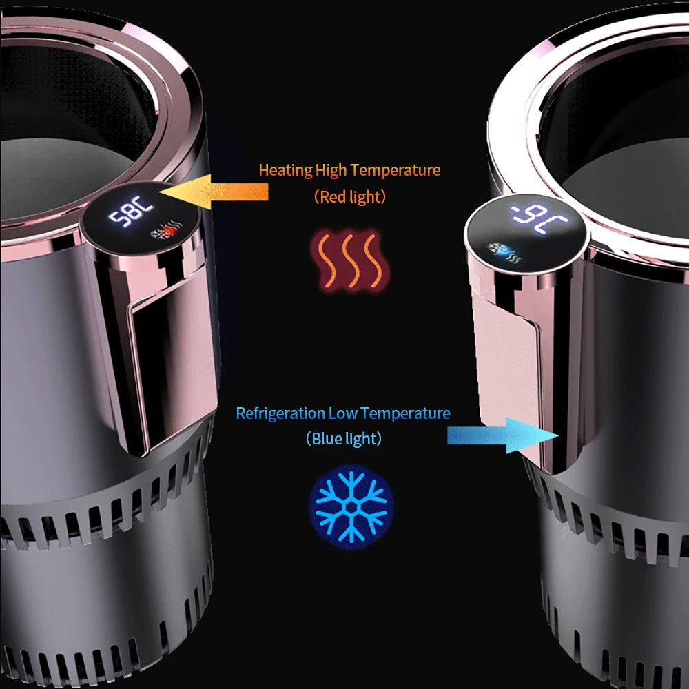 Portavasos Inteligente 2 en 1 para Auto 12V, Enfriador y Calentador Portátil, Mini Refrigerador para Bebidas en Viajes