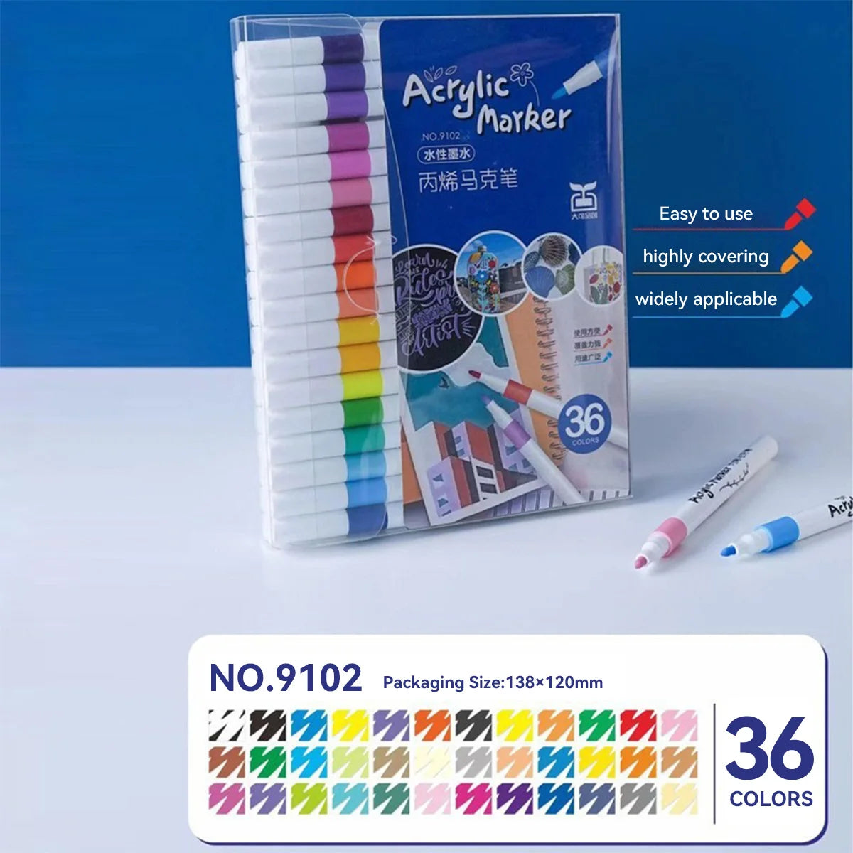 Marcadores acrílicos base agua – set de 12 a 60 colores para arte y graffiti