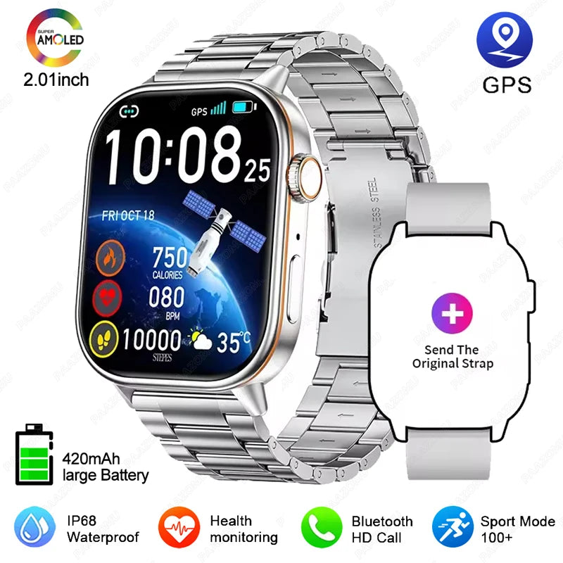 Smartwatch GPS mujer – pantalla 2.01", llamadas Bluetooth y resistente al agua