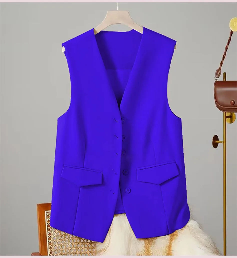 Chaleco elegante mujer – business con escote en V y diseño sin mangas