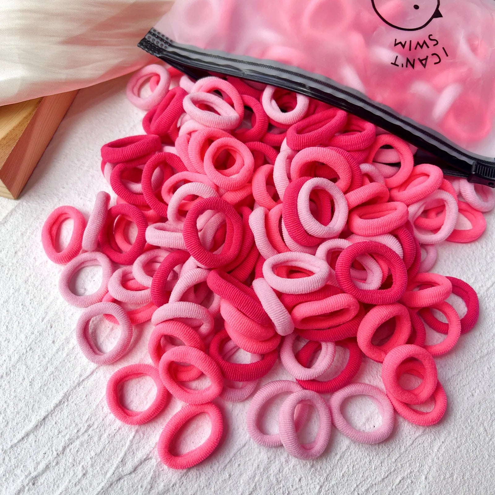 Set de 20/50 ligas elásticas para cabello – scrunchies y bandas de colores para niñas