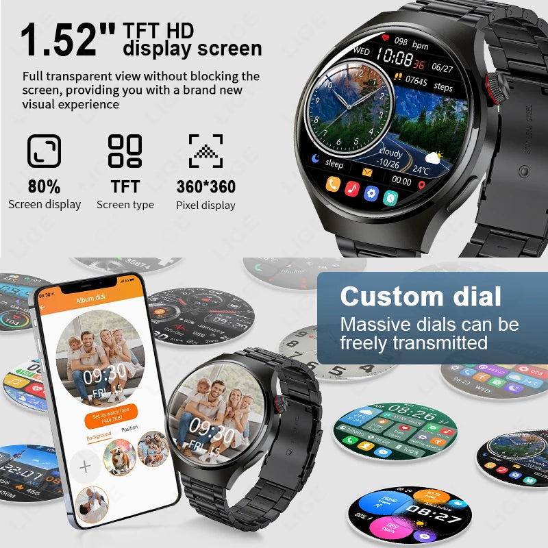 Smartwatch LIGE nuevo – pantalla HD 360*360, monitor de salud y llamadas Bluetooth