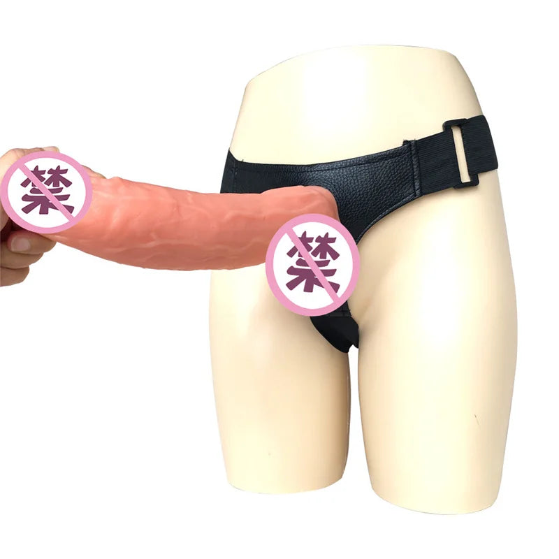 Strapon Huge Realistic Dildos Leather Harness Strap on Thick Penis with Suction Cup Adult Sex Toys for Women Lesbian Masturbator