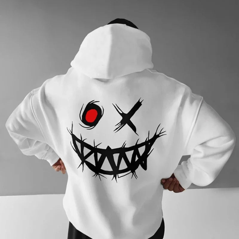 Hoodie casual hombre otoño/invierno – buzo suelto con estampado y manga larga
