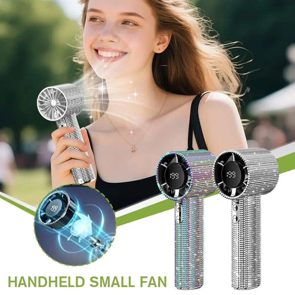 Ventilador de Mano Portátil con Pantalla Digital y 199 Velocidades