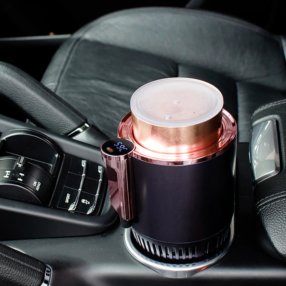 Portavasos Inteligente 2 en 1 para Auto 12V, Enfriador y Calentador Portátil, Mini Refrigerador para Bebidas en Viajes