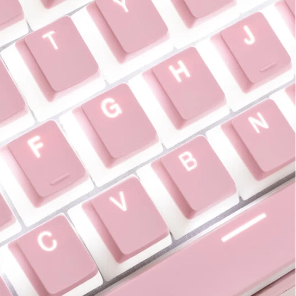 Set de keycaps PBT OEM – 129 teclas transparentes estilo pudding para teclado mecánico