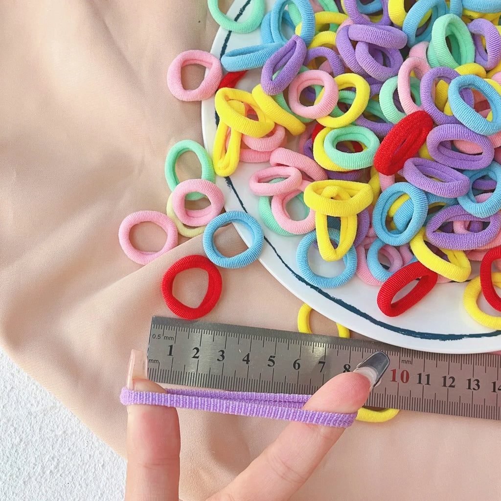 Set de 20/50 ligas elásticas para cabello – scrunchies y bandas de colores para niñas