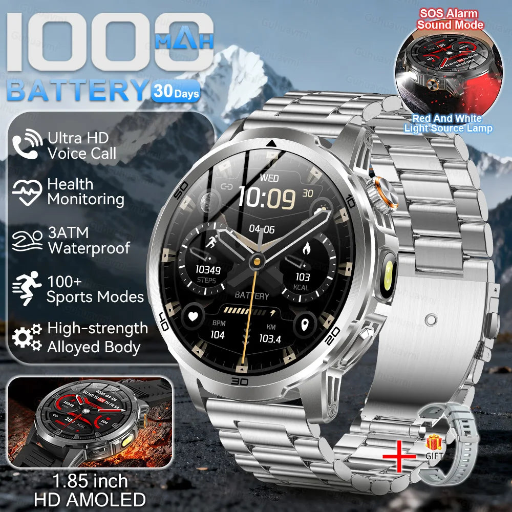 Smartwatch militar T-Rex 3 – pantalla AMOLED 466x466, batería 1000mAh y linterna