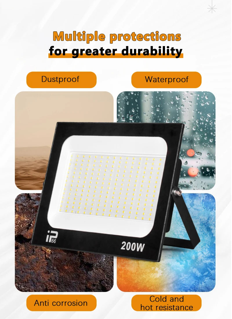 Reflector LED exterior IP66 – múltiples potencias para jardín y entrada