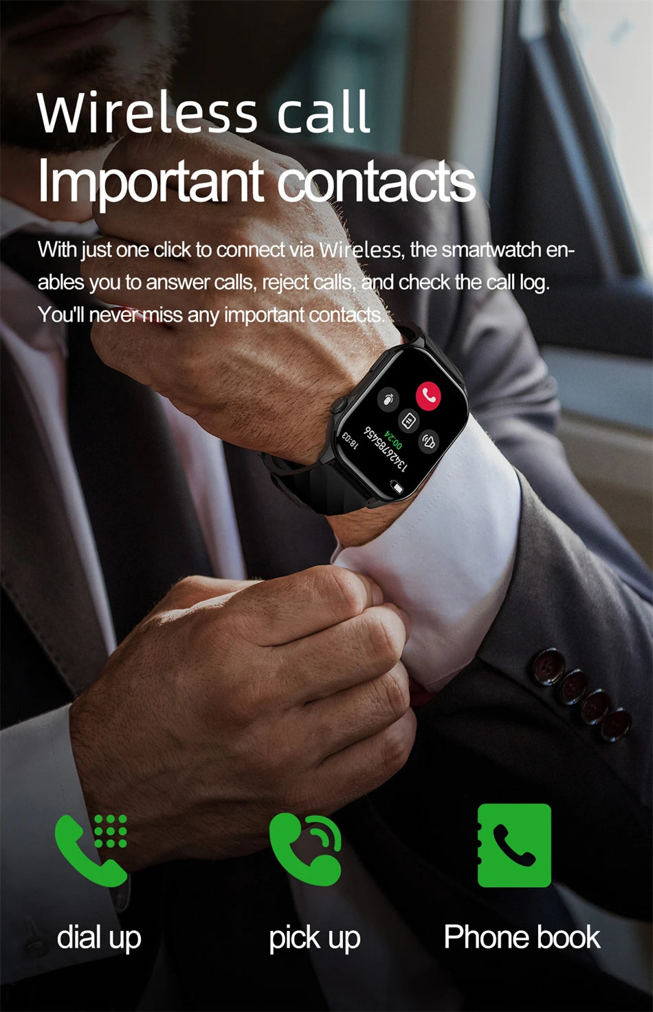 Smartwatch LIGE mujer – pantalla HD 2.01", monitor de salud y resistente al agua