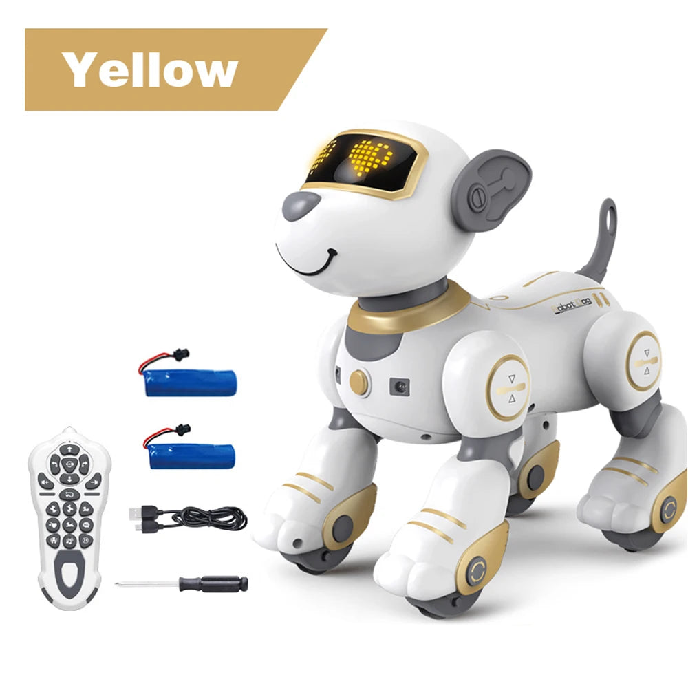 Perro Robot Inteligente con Control Remoto - Acrobacias Electrónicas - Comandos de Voz - Programable - Sensor Táctil - Música y Canciones - Juguete para Niños