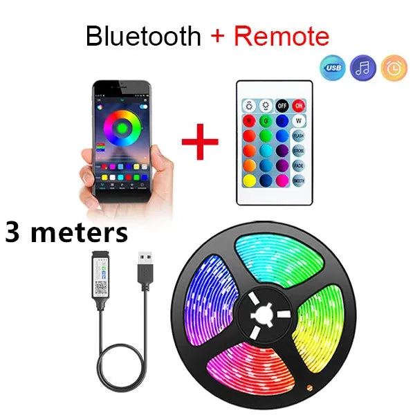 Tira LED Bluetooth SMD 5050 – control remoto APP, flexible y para decoración