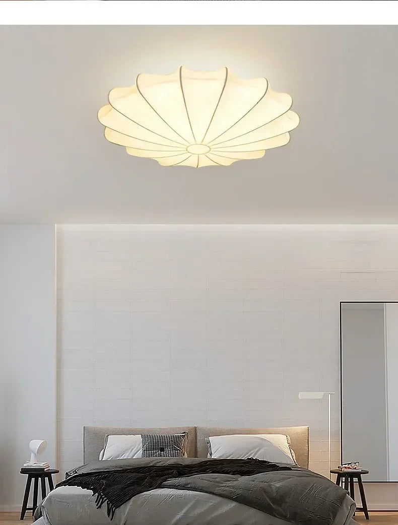 Lámpara de techo italiana Wabi-Sabi – estilo retro de seda con protección ocular