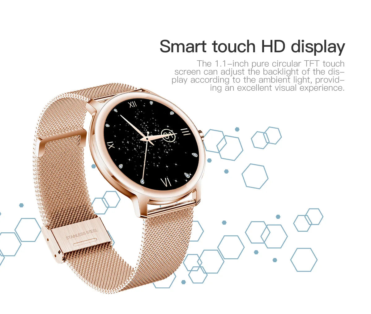 Smartwatch 1.69" – monitor de ritmo cardíaco, notificaciones y resistencia IP67