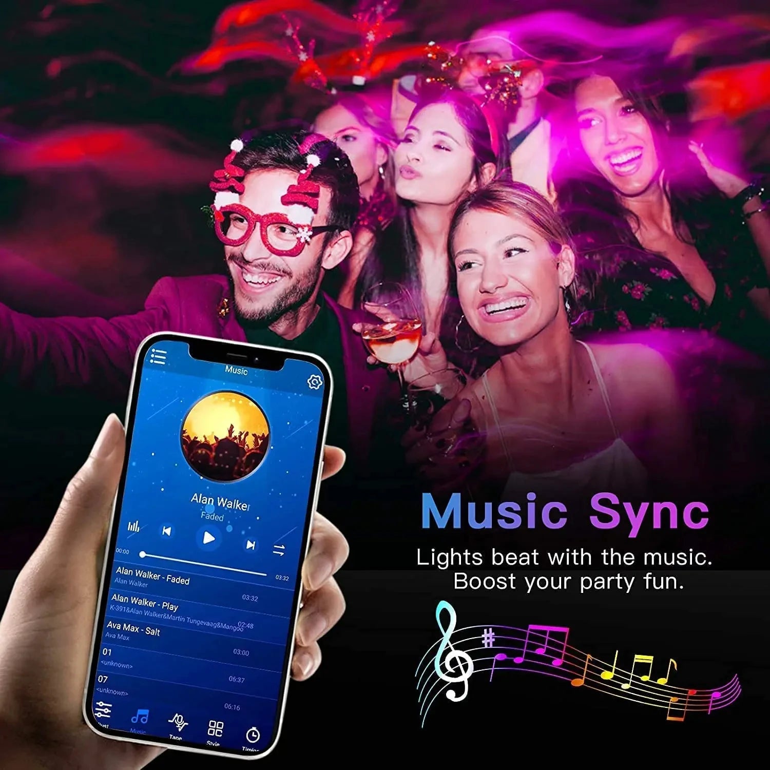 Tira LED Bluetooth SMD 5050 – control remoto APP, flexible y para decoración