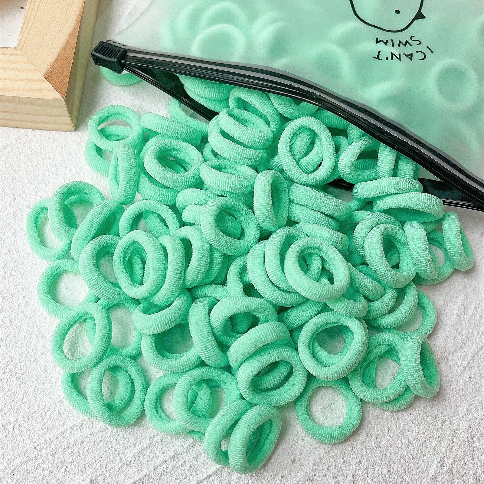 Set de 20/50 ligas elásticas para cabello – scrunchies y bandas de colores para niñas
