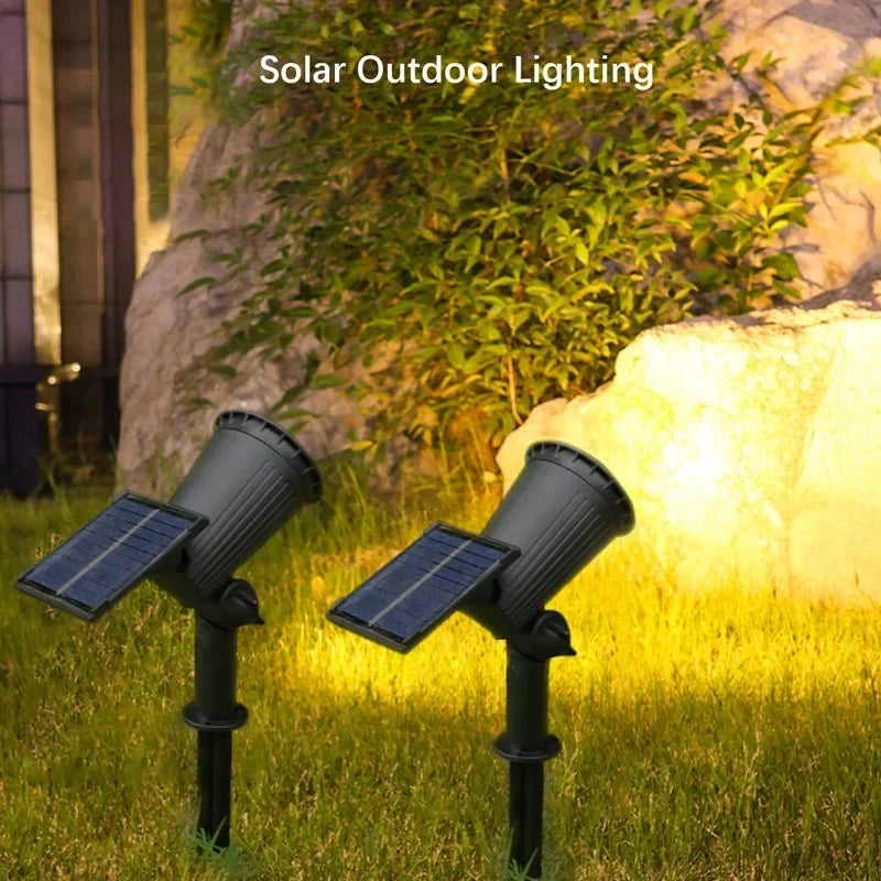 Spotlights solares exteriores 9 LEDs – IP65, brillo ajustable y resistente al agua