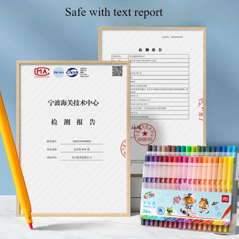 Set de marcadores lavables para niños – 12/24/36/48 colores seguros y vivos