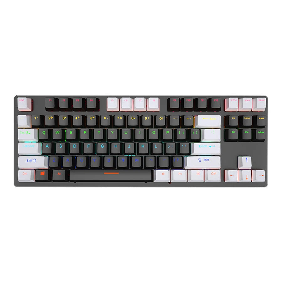 Teclado mecánico gamer retroiluminado – USB, compacto y ergonómico