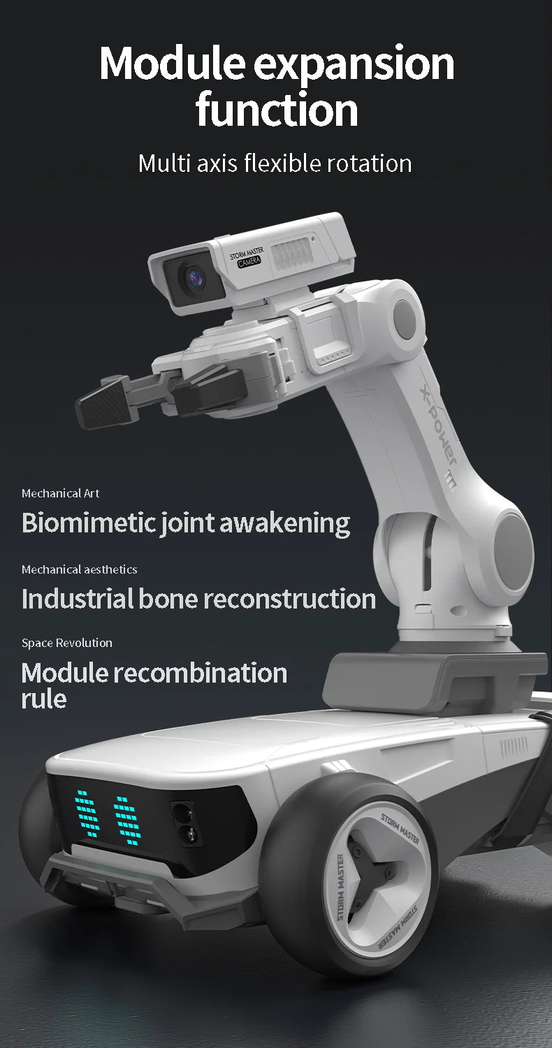 Auto Robot Storm X5 Inteligente RC - Reconocimiento Infrarrojo - Modos Programables - Blanco/Negro - Regalo Educativo para Niños