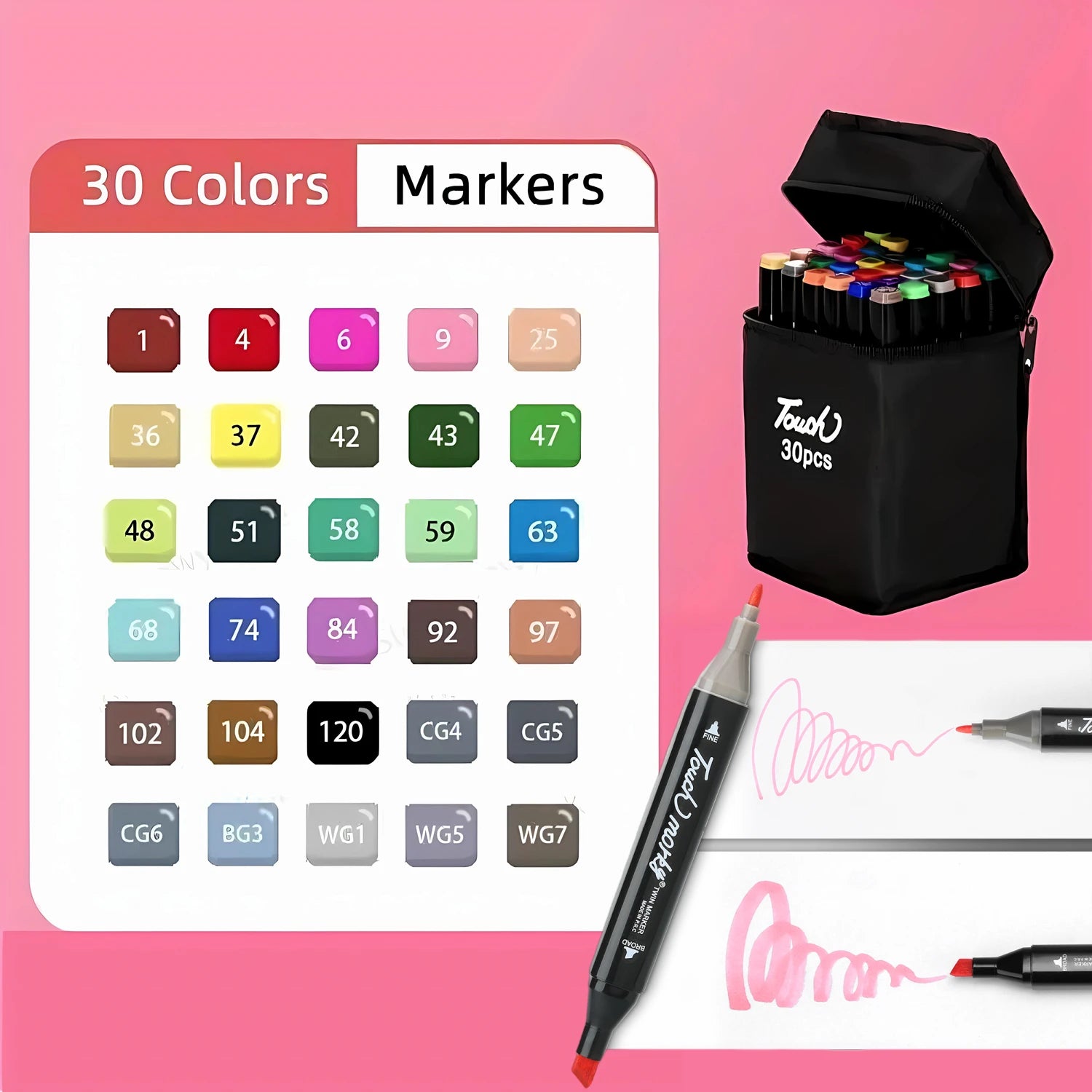 Marcadores alcohol felt – set dual tip permanente para artistas y estudiantes