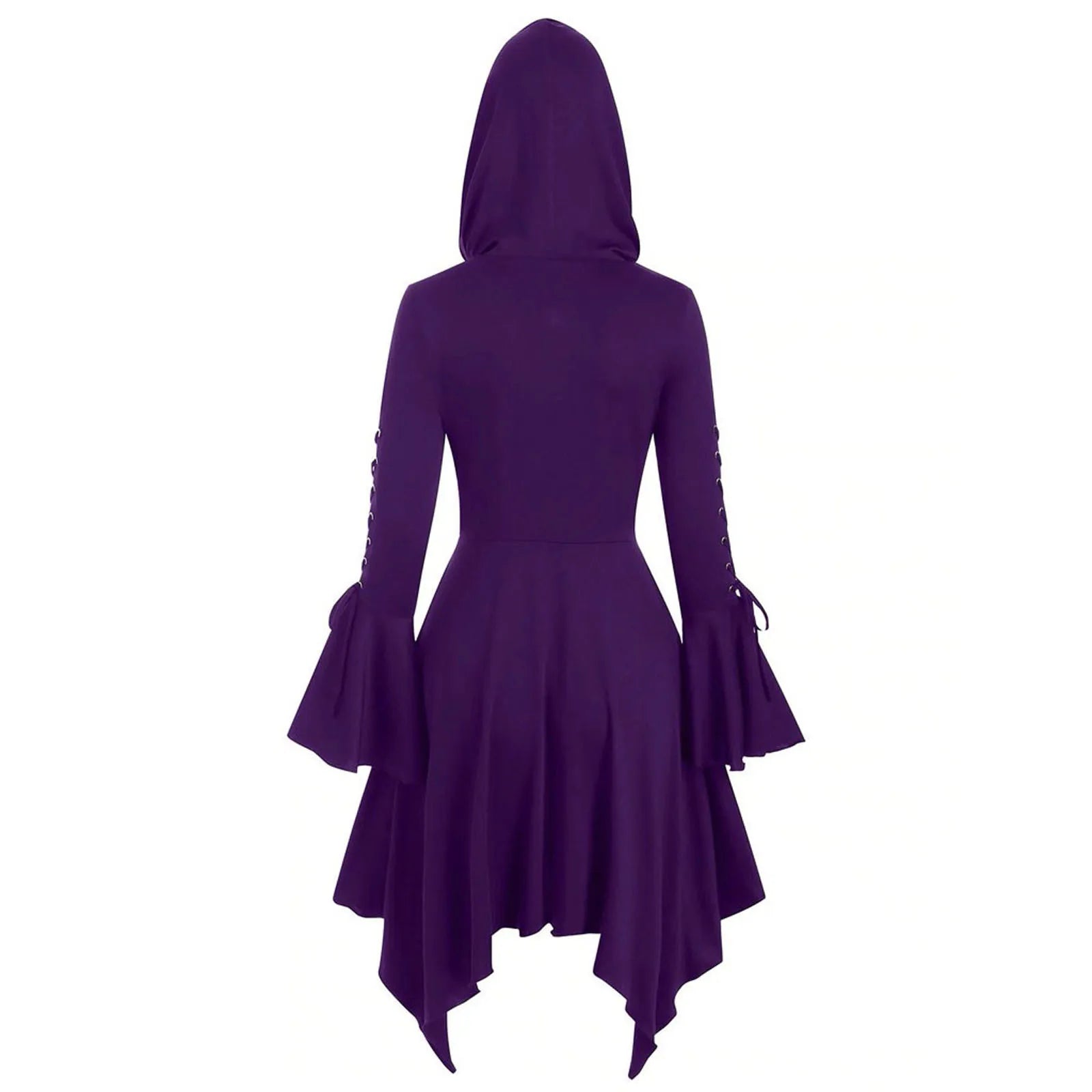 Disfraz cosplay vintage mujer – vestido victoriano con capucha y corsé ajustable