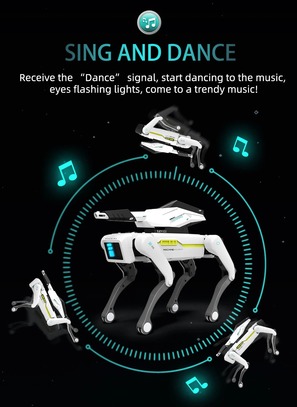 Perro Robot Teeggi Inteligente RC con Pinza - Multifunción - Perro Mecánico Educativo - Juguete Biónico Smart - Regalo