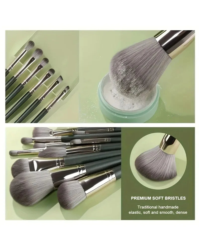 Set de 14 pinceles de maquillaje – profesional, suaves para rostro y ojos