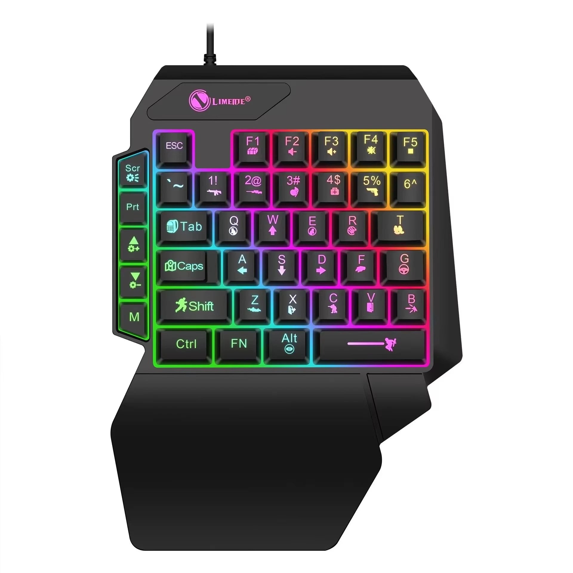 Mini teclado gaming USB – 35 teclas, ultra delgado y retroiluminado