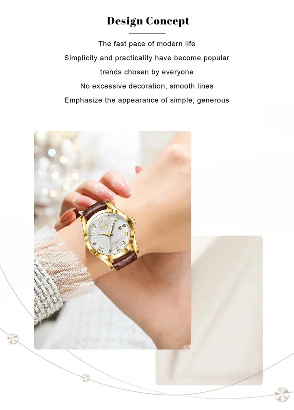 Reloj mujer LIGE – elegante, deportivo y resistente al agua